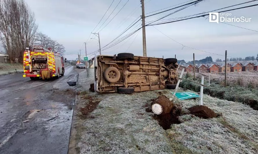 Escarcha en la ruta sería la causa de dos accidentes en Osorno
