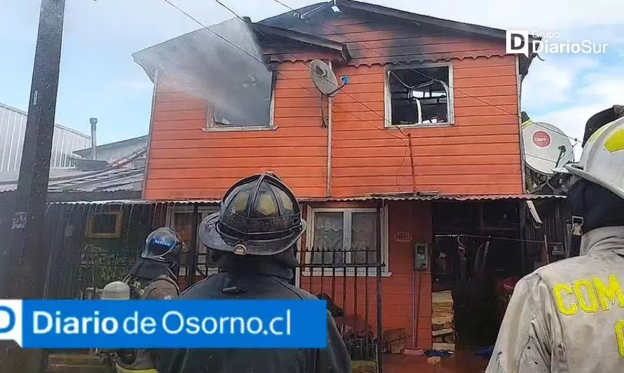 Incendio afectó a dos casas en Osorno