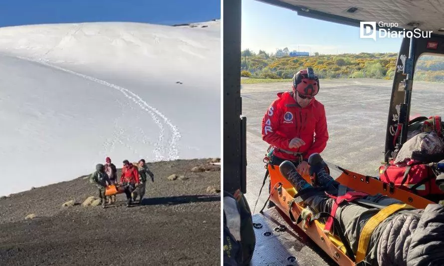 Rescatan a mujer que sufrió accidente realizando trekking en volcán Osorno