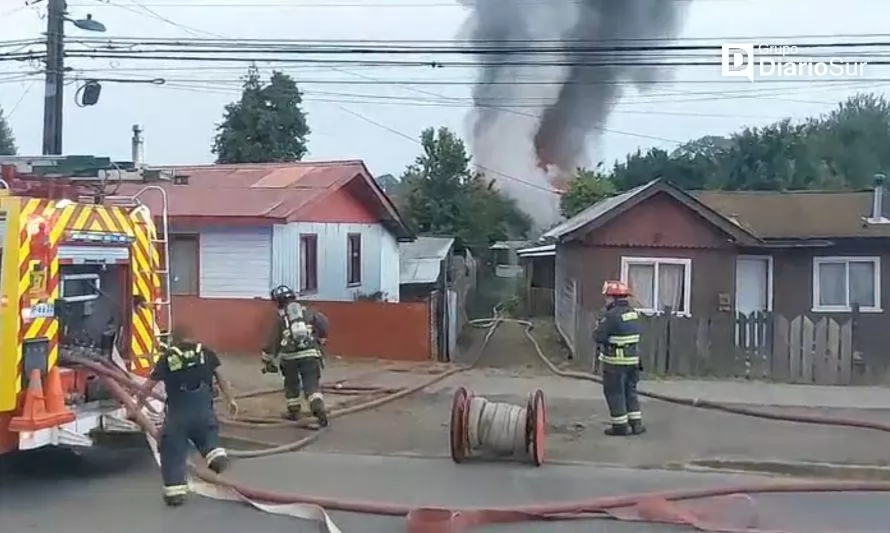 Incendio consumió vivienda en sector Ovejería de Osorno 