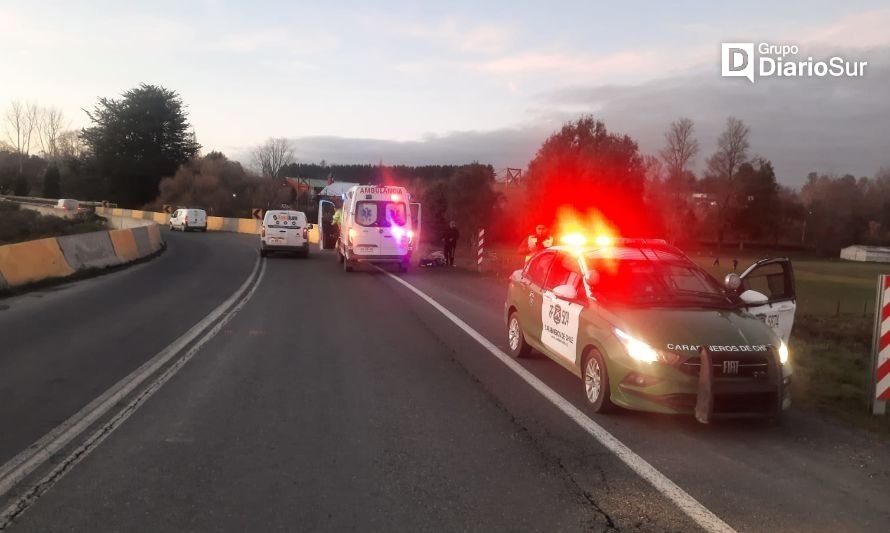 Unidades de emergencia de Osorno concurren a accidente en la ruta U 55