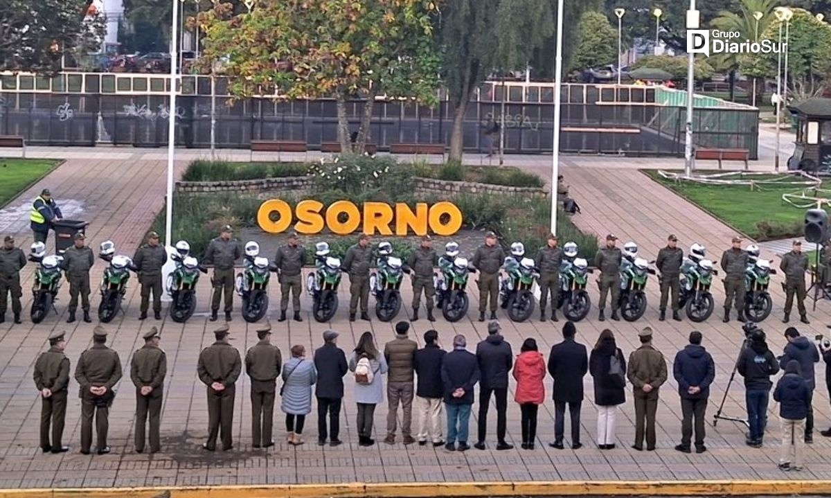 Carabineros de Osorno presentaron 14 motocicletas todo terreno
