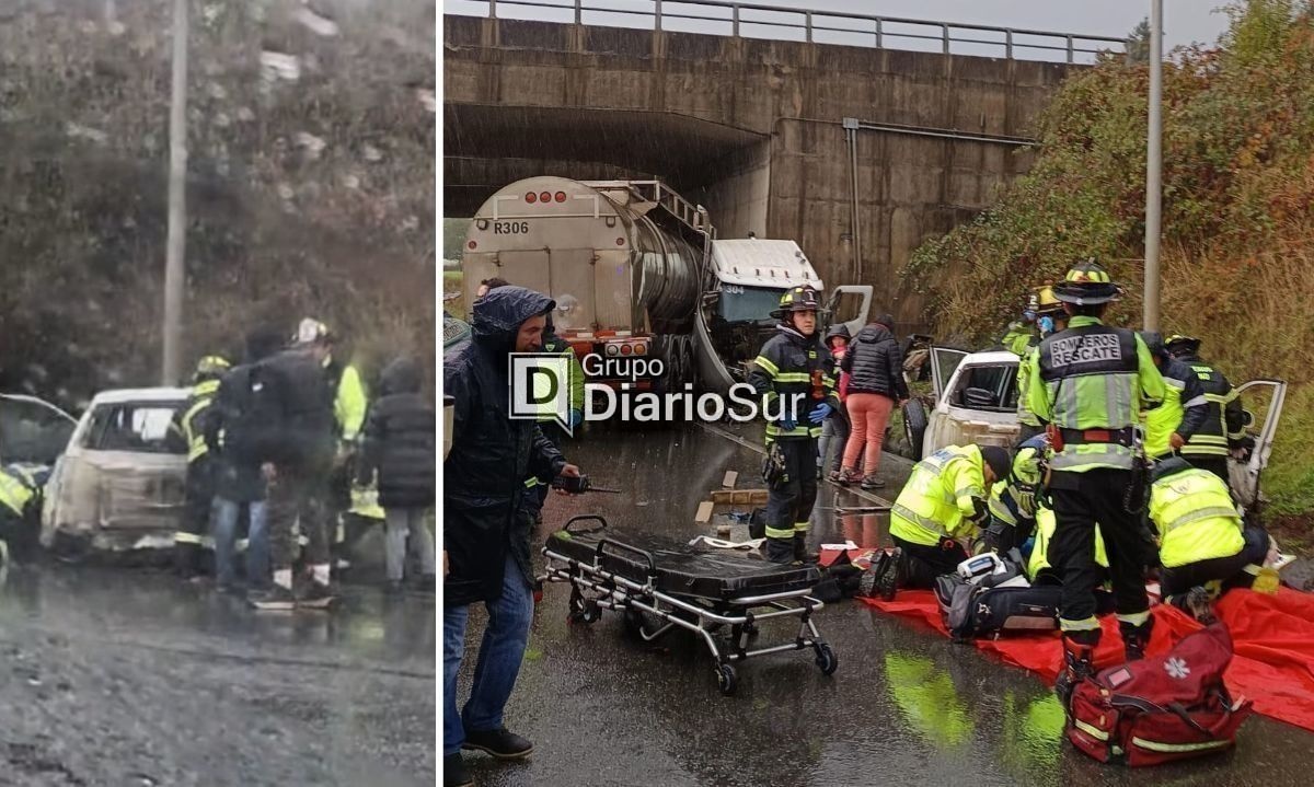 AHORA | Un fallecido tras colisión frontal en acceso a Osorno